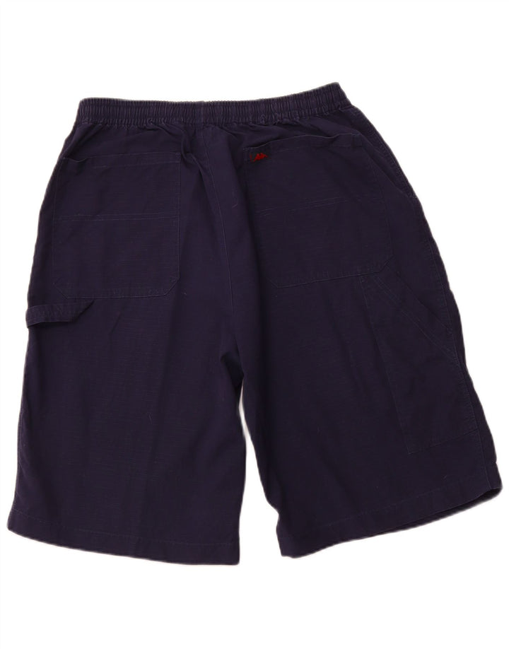 KAPPA Short cargo taille haute pour femme 2XL W32 Bleu marine à carreaux en coton