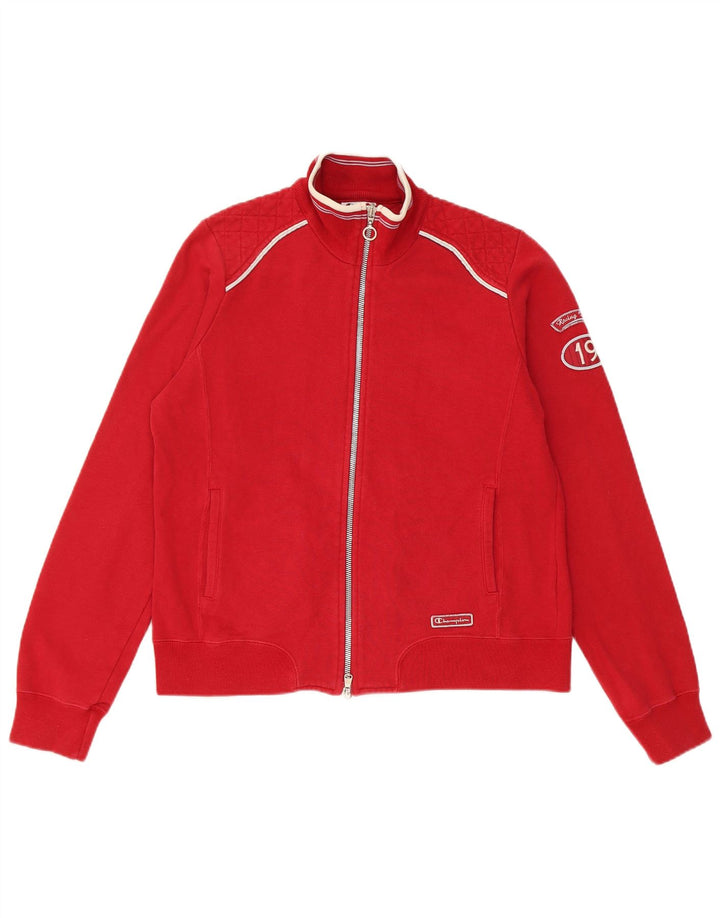 Champion Veste de survêtement graphique pour femme UK 14 Large Rouge Coton