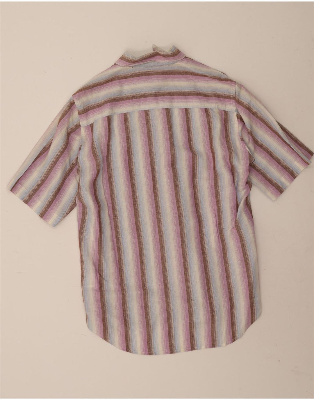 Marlboro Classics Chemise à manches courtes pour homme en lin rayé multicolore