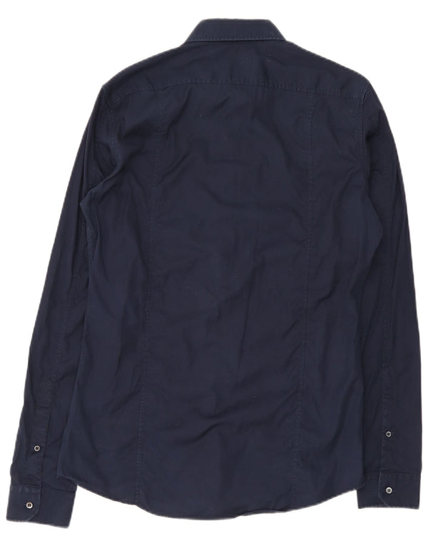 Gucci Chemise Slim Fit Homme Taille 39 15 1/2 Coton Bleu Marine Moyen