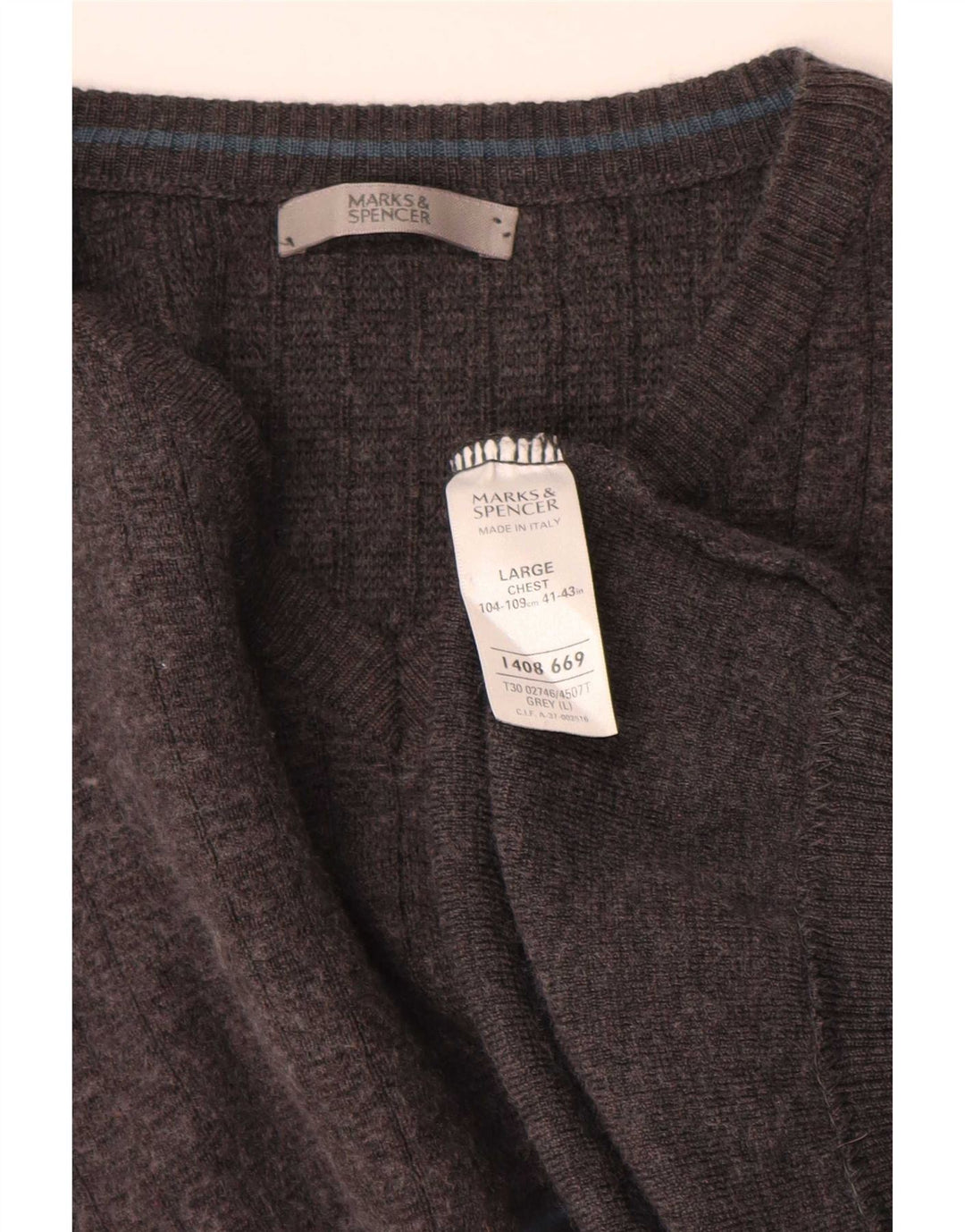 Marks & Spencer Pull col V pour homme en acrylique gris Taille L