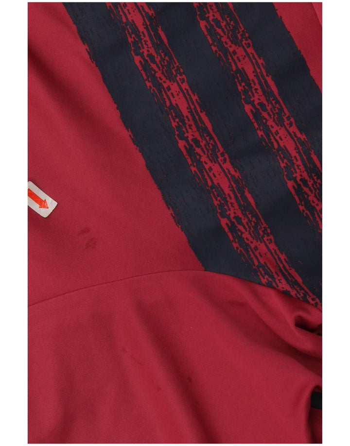 Adidas Homme Primegreen Polo Grand Rouge Rayé Polyester