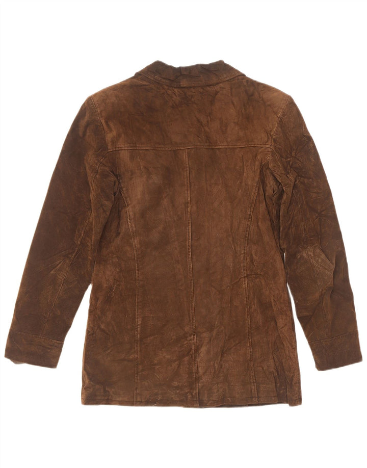 Etam Veste En Daim Femme UK 12 Cuir Marron Moyen