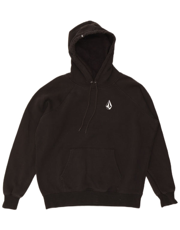 Volcom Pull à capuche surdimensionné pour femme UK 10 Small Noir Coton