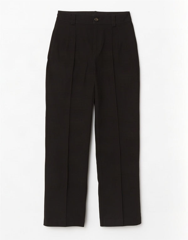 Zara Pantalon décontracté taille haute fuselé pour femme Petit W26 L32 Noir