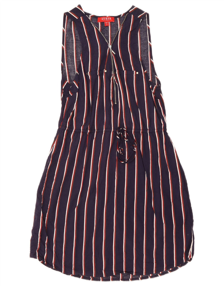 Guess Robe basique sans manches pour femme UK 42 en viscose rayée bleu marine moyen