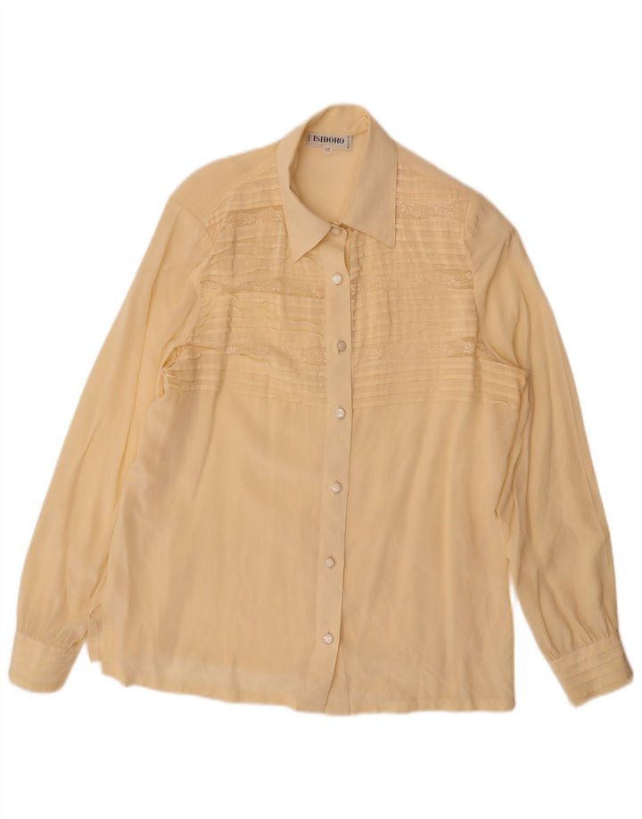 Chemisier chemise femme vintage IT 46 Grand Beige