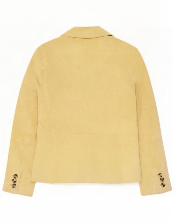 Max Mara Veste blazer en daim à 3 boutons pour femme UK 6 XS Cuir beige