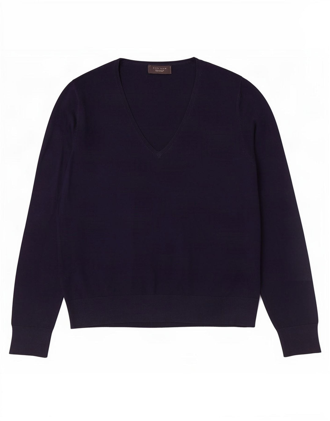 Zara Pull Col V Homme Large Bleu Marine Viscose