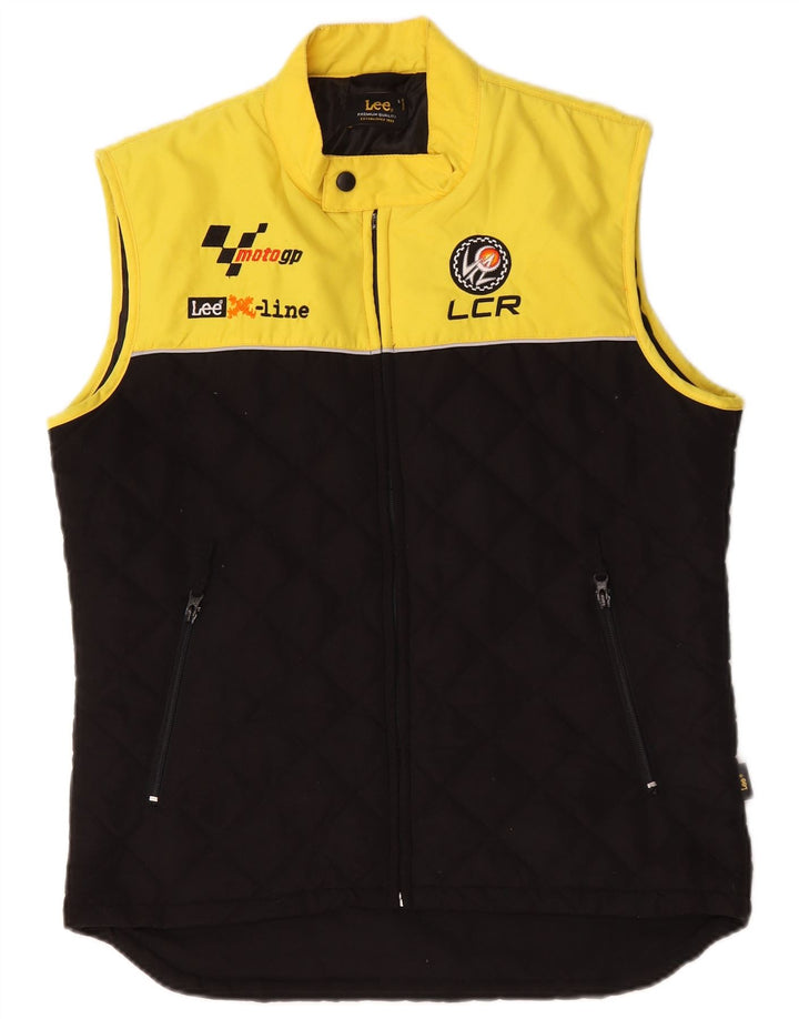 Lee Gilet matelassé graphique pour homme UK 36 Small Noir Colorblock Polyester