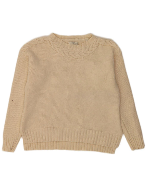Jack Wills Pull col bateau pour femme UK 10 Small Blanc cassé