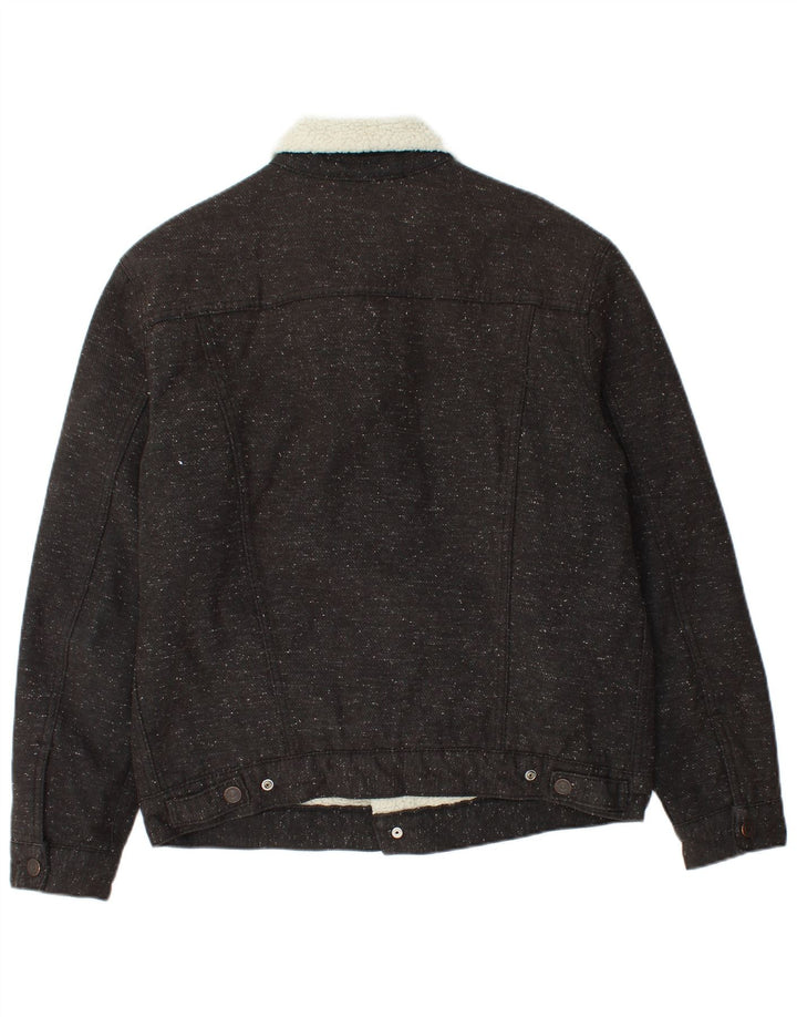 Levi's Veste Sherpa Homme UK 40 Large Gris Moucheté Coton