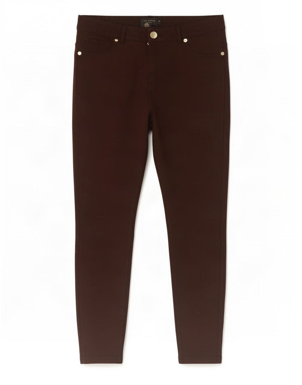 Ted Baker Pantalon skinny décontracté pour femme Taille 2 Small W28 L27 Viscose marron