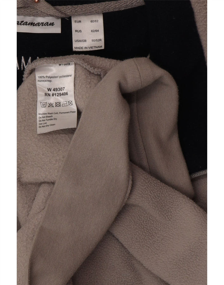 CATAMARAN Pull polaire à col zippé pour homme UK 50/52 4XL Gris Polyester