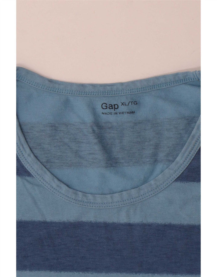 Gap T-Shirt Homme Top XL Bleu Rayé Coton