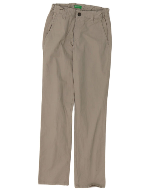 Benetton Pantalon Chino Droit Garçon 9-10 ans Large Gris Coton