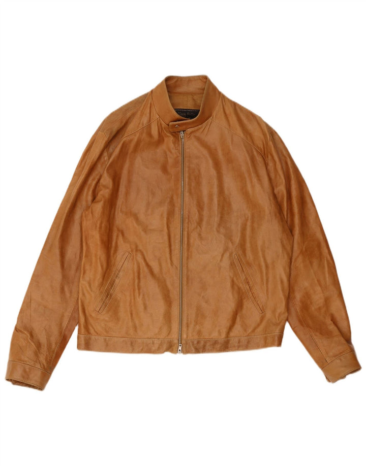 Veste en cuir homme vintage IT 54 2XL Cuir marron