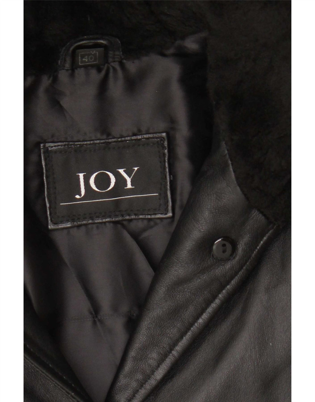 Joy Manteau en cuir surdimensionné à capuche pour femme EU 40 Noir moyen