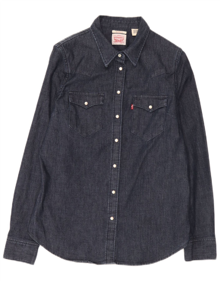 Levi's Chemise en Jean Coupe Ajustée Femme UK 14 Bleu Marine Moyen Coton