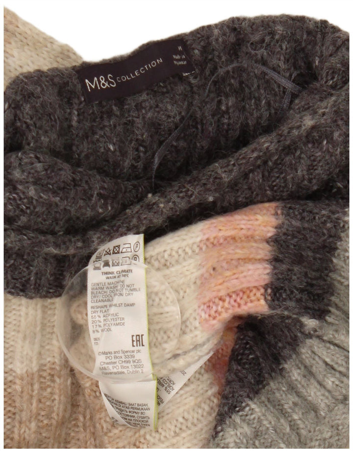 Marks & Spencer Pull col roulé pour femme UK 12 Medium Multicolore