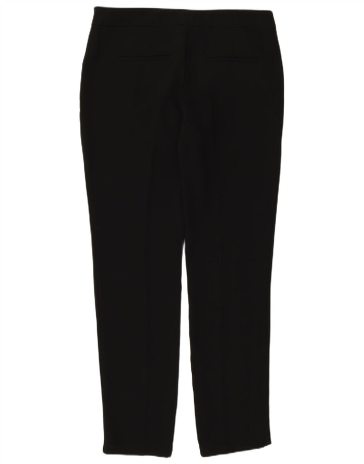 Benetton Pantalon Chino Slim Femme UK 10 Small W29 L29 Noir Polyester