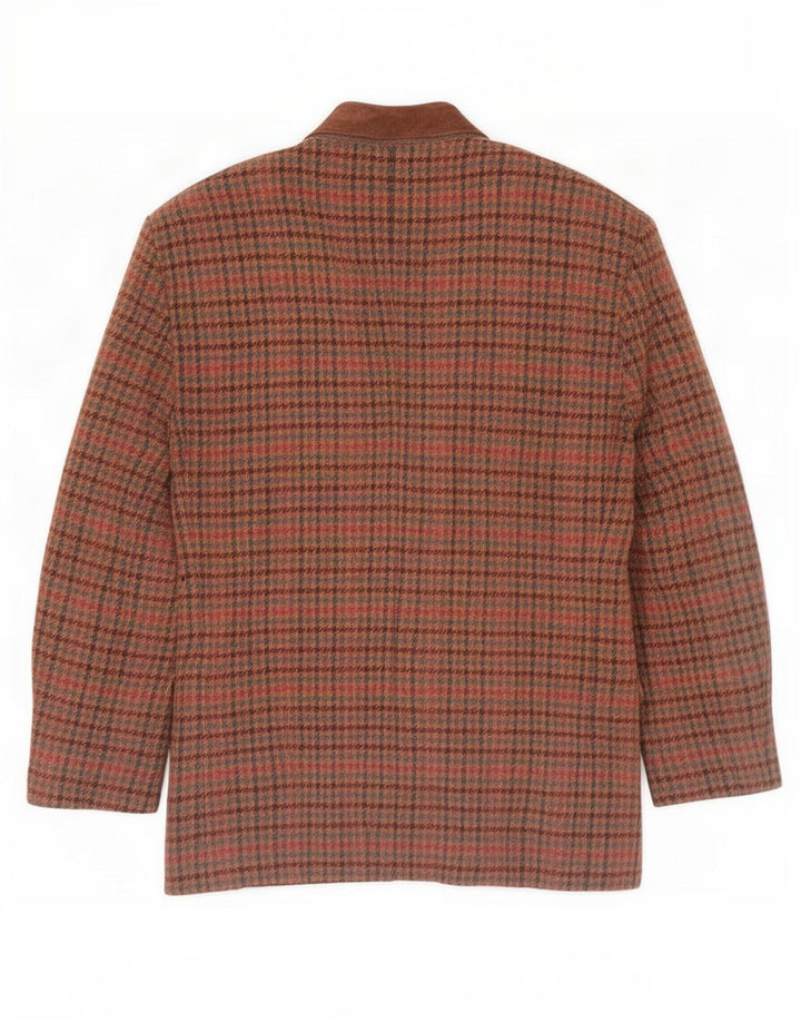 Circolo Veste Blazer 2 Boutons Homme IT 48 Laine Pied-de-Poule Marron Moyen