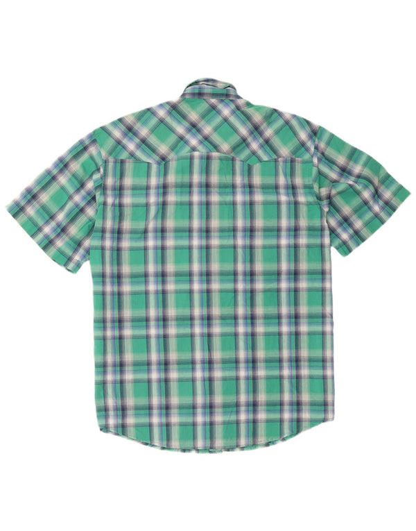 Wrangler Chemise à manches courtes pour homme XL en coton à carreaux verts