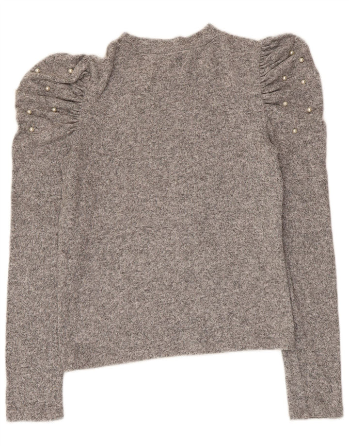 ZARA Chemisier à manches longues pour femme UK 12 Gris moyen moucheté