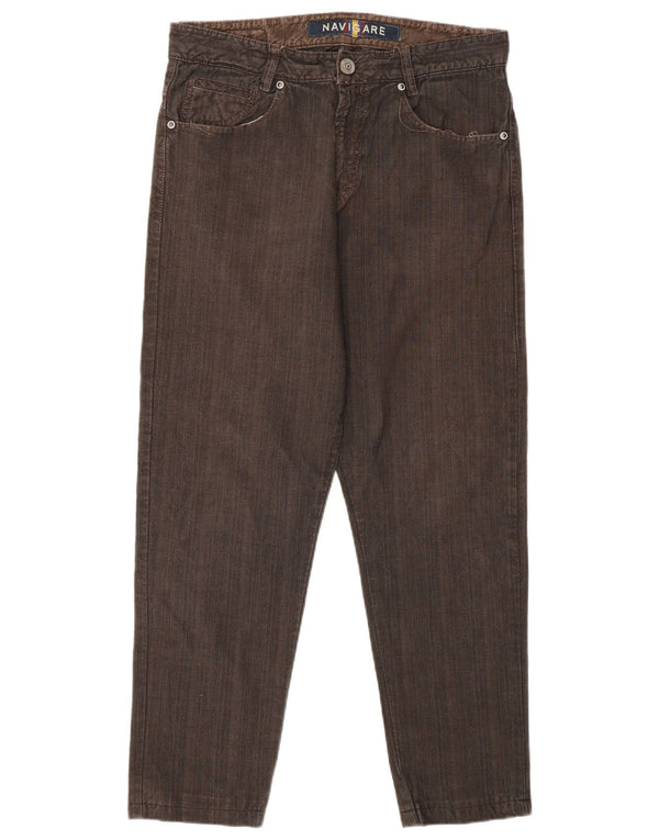NAVIGARE Mens Straight Jeans IT 46 Small W29 L26 Brown Cotton