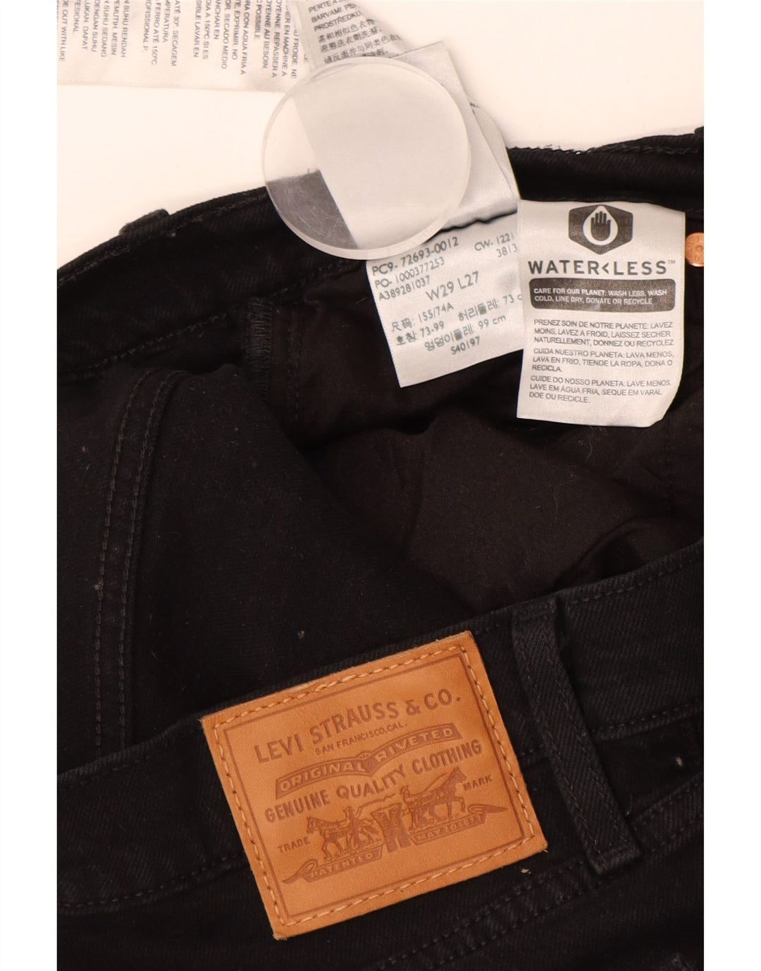 LEVI'S Jean droit taille haute Ribcage femme W29 L27 coton noir