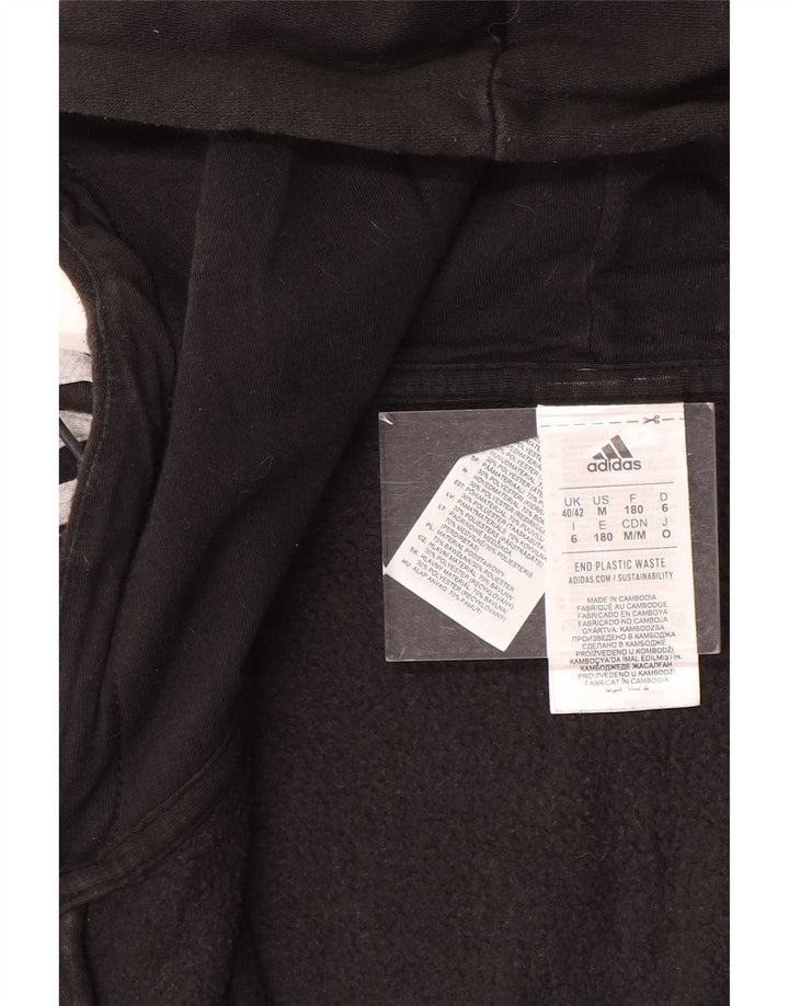 ADIDAS Pull à capuche zippé pour homme UK 40/42 Coton noir moyen