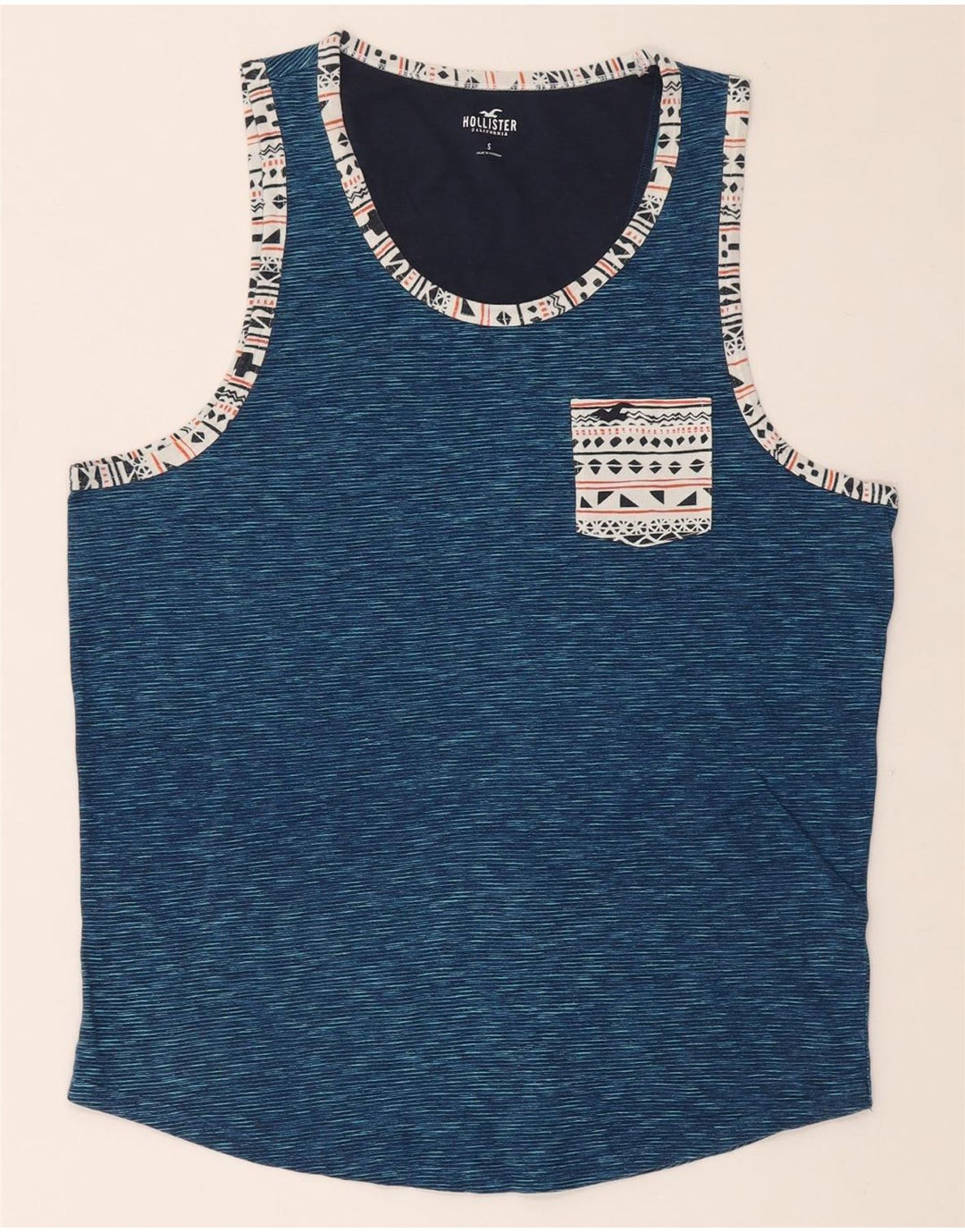 HOLLISTER Débardeur Small Bleu à fines rayures en coton pour homme