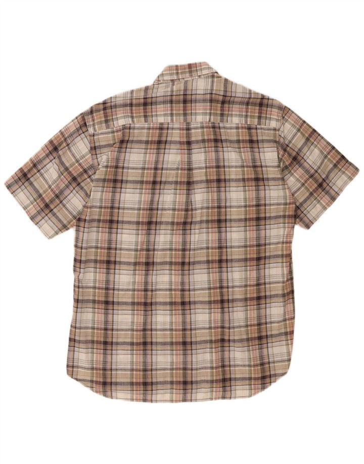 CARRERA Mens Short Sleeve Shirt Large Multicoloured Check Cotton