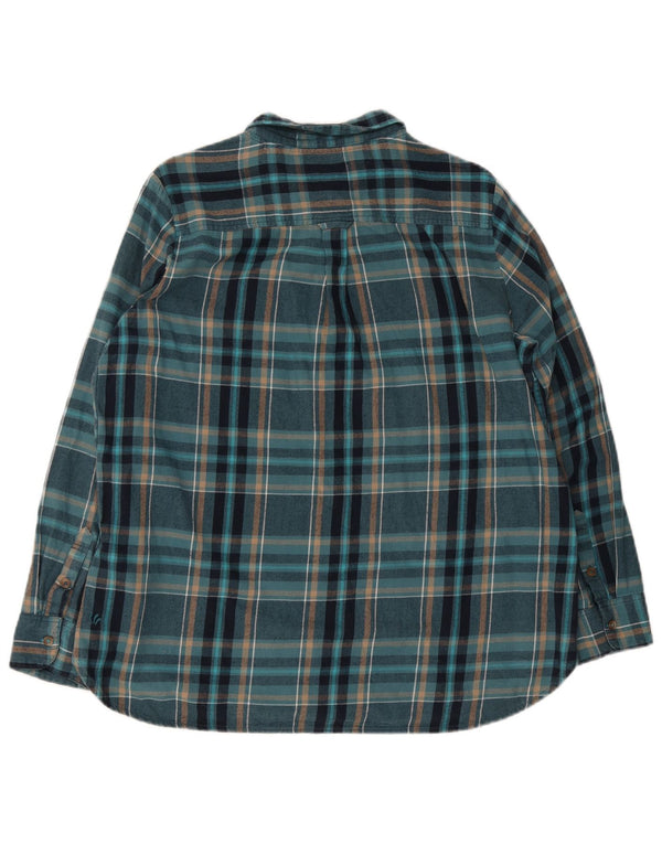 Fat Face Chemise en flanelle pour femme UK 16 Grand coton à carreaux turquoise