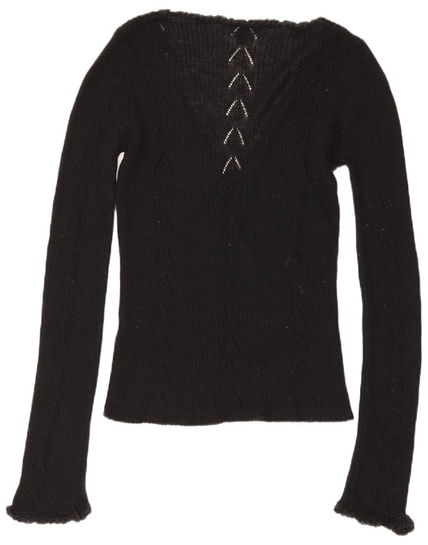 Calvin Klein Haut graphique à manches longues pour femme UK 12 Noir moyen