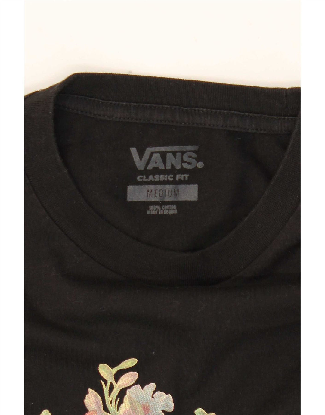 Vans Haut graphique à manches longues pour homme Coupe classique Motif floral noir moyen
