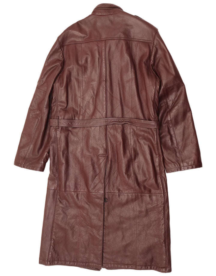 C & A Manteau en cuir militaire pour homme UK 40 Grand cuir marron