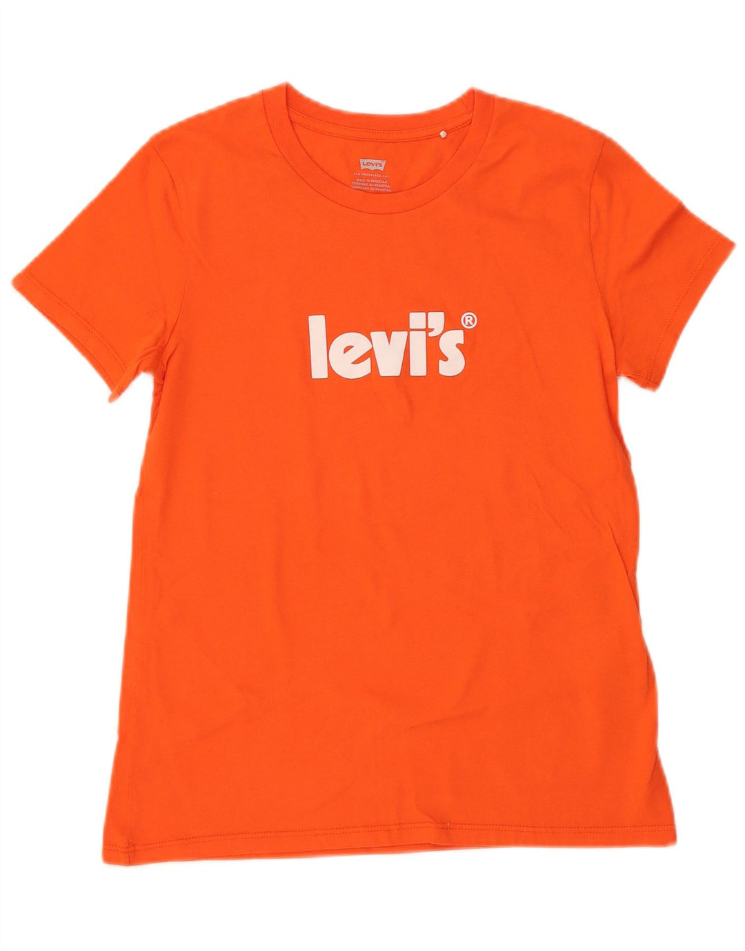 LEVI'S T-shirt graphique pour femme UK 6 XS Orange Coton