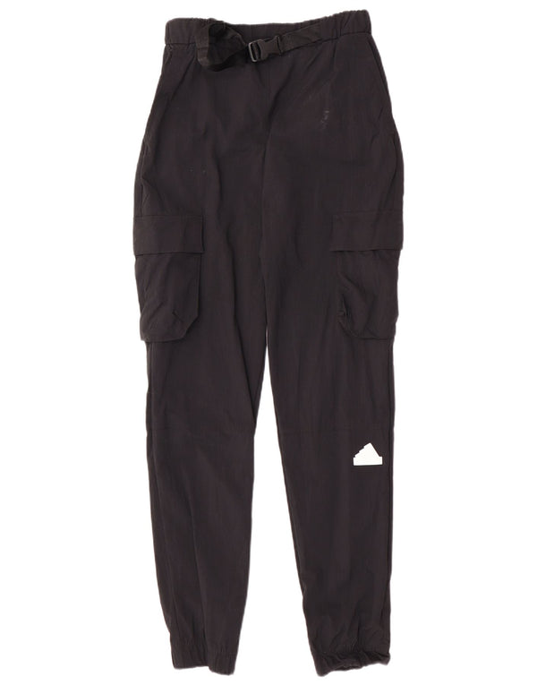 Adidas Pantalon de survêtement cargo pour femme Joggers UK 4/6 XS Noir Polyamide