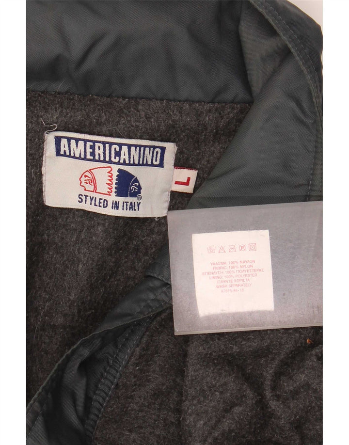 Americanino Veste Bomber Homme UK 40 Large Noir Nylon