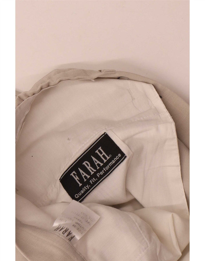 Farah Pantalon décontracté droit pour homme W38 L26 Beige Polyester