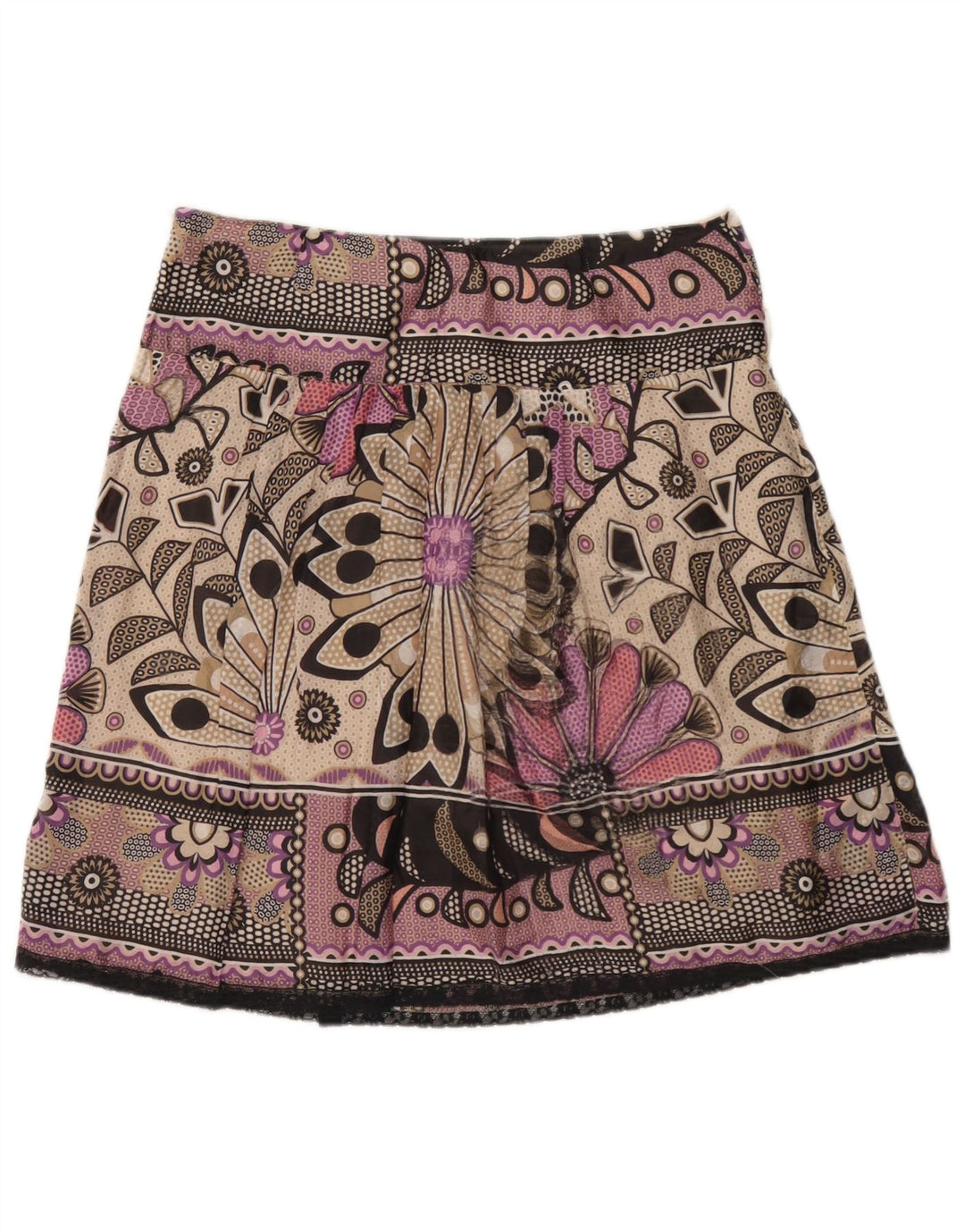Marella Mini jupe femme W32 grand motif floral multicolore