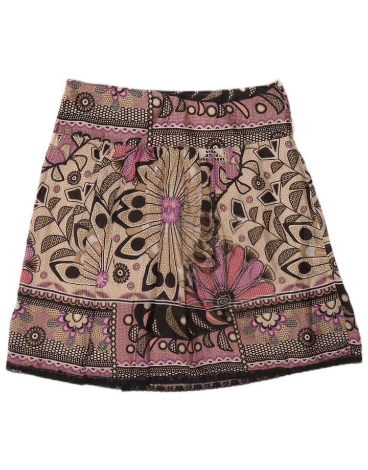 Marella Mini jupe femme W32 grand motif floral multicolore