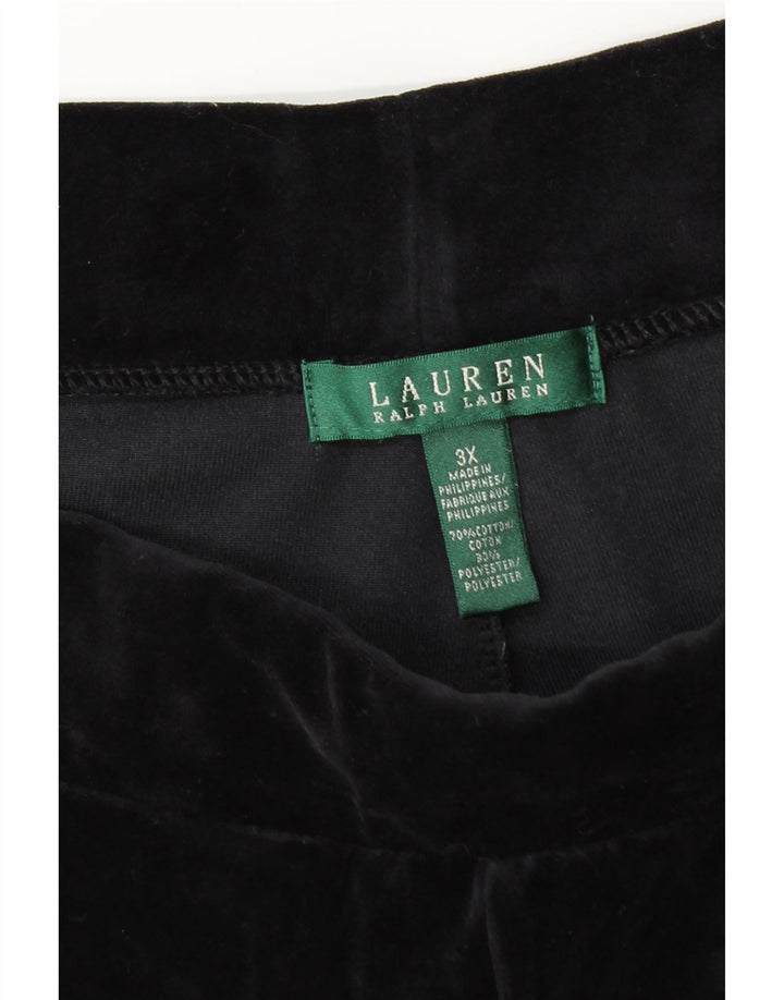RALPH LAUREN Pantalon de survêtement en velours pour femme UK 22 3XL Coton noir