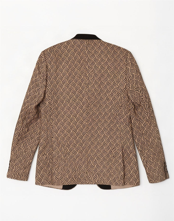 Daniel Gallotti Veste Blazer 1 Bouton Femme IT 50 XL Beige Géométrique