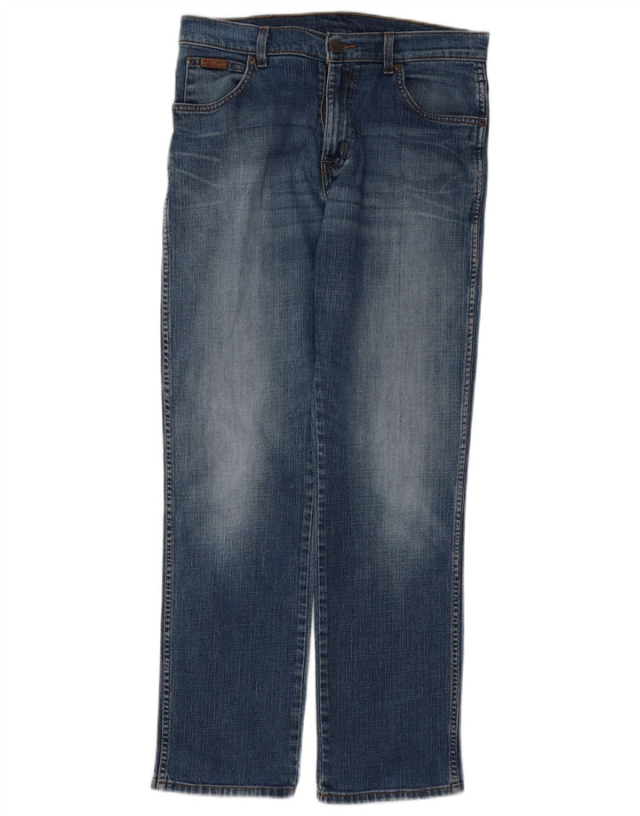 WRANGLER Jean Droit Texas Stretch Homme W33 L30 Bleu Coton