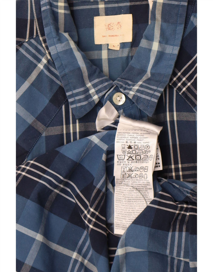 Levi's Chemise à Manches Courtes Homme Bleu Carreaux Coton
