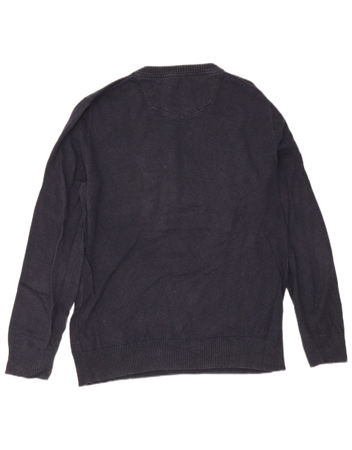 Fat Face Pull Col V Homme Bleu Marine Moyen Coton