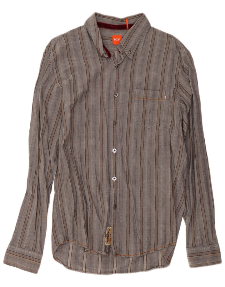 Hugo Boss Chemise XL en coton rayé gris pour homme