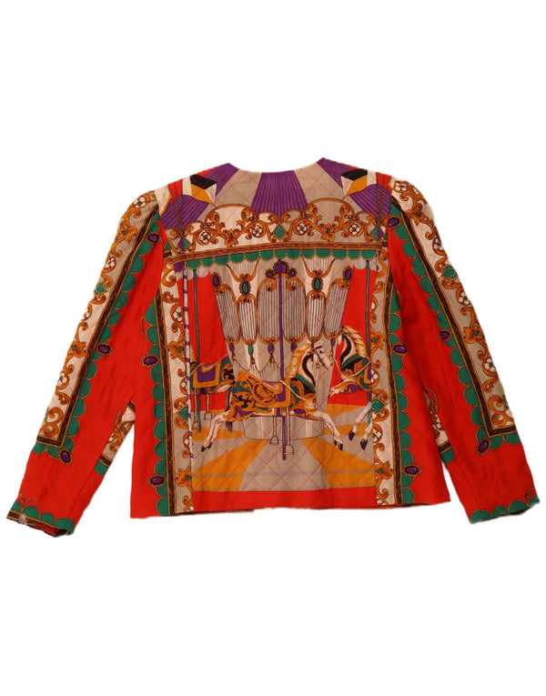 VINTAGE Veste blazer graphique 5 boutons pour femme IT 42 Orange moyen Paisley